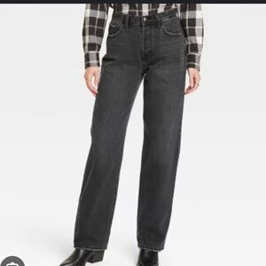 90s baggy black denim jeans - 10